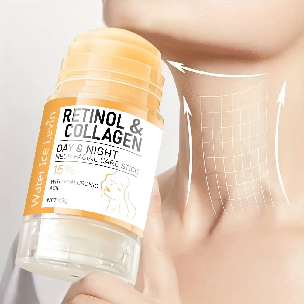 Retinol & Collagen Neck Facial Stick — Day & Night Firming Cream with Hyaluronic Acid