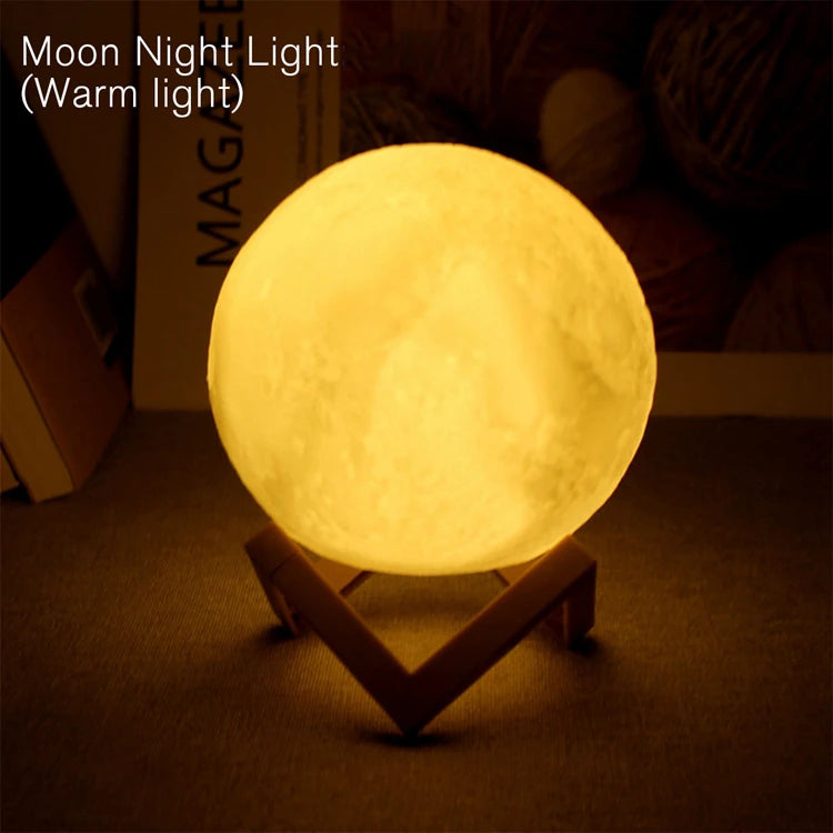 Moon Night Light — 3D LED Galaxy Lamp for Bedroom & Home Décor