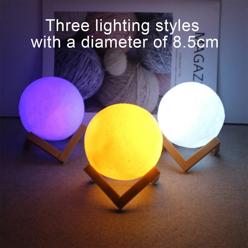 Moon Night Light — 3D LED Galaxy Lamp for Bedroom & Home Décor
