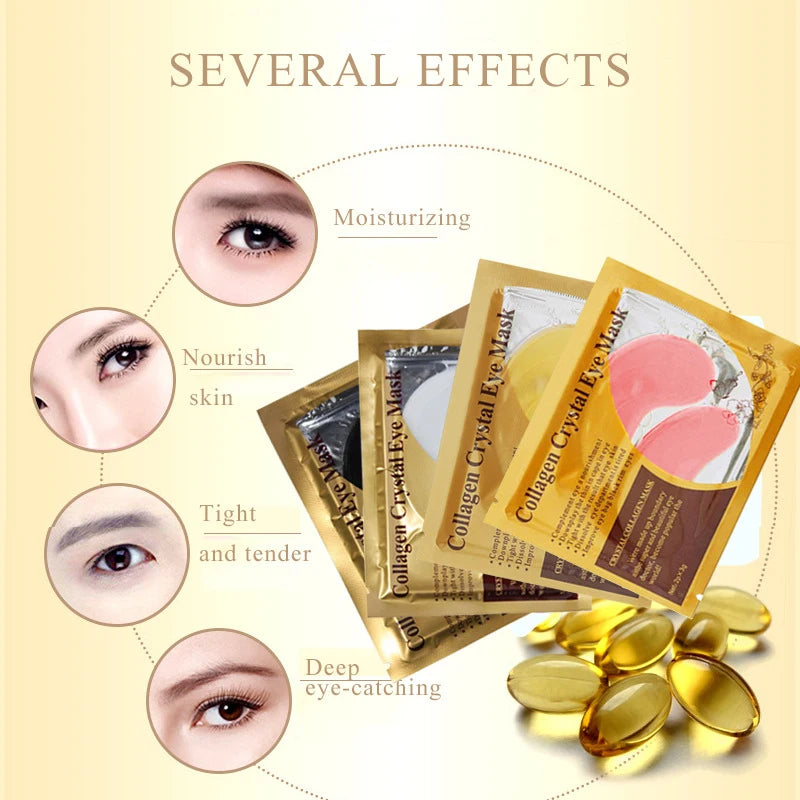 Gold Collagen Crystal Eye Patches — 10 Pairs Anti-Aging Under-Eye Mask
