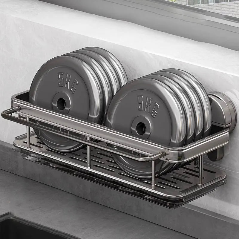 Suction Cup Bathroom Shelf — No Drill Wall Mounted Organizer