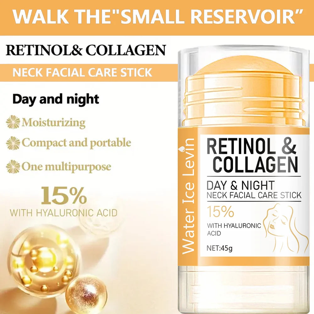 Retinol & Collagen Neck Facial Stick — Day & Night Firming Cream with Hyaluronic Acid