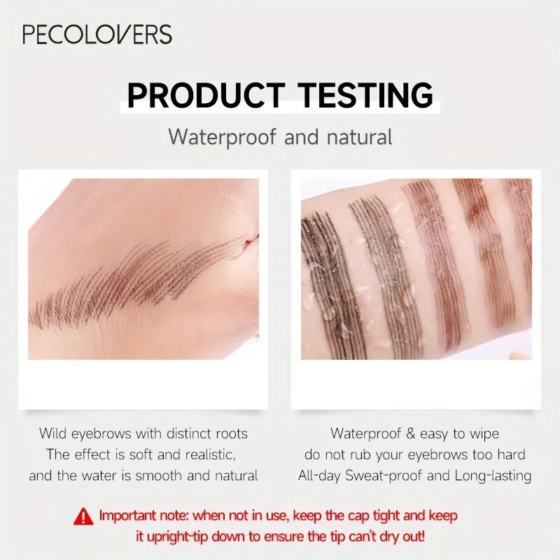 4-Fork Microblading Eyebrow Pen — Waterproof Hair Stroke Brow Tattoo Pencil