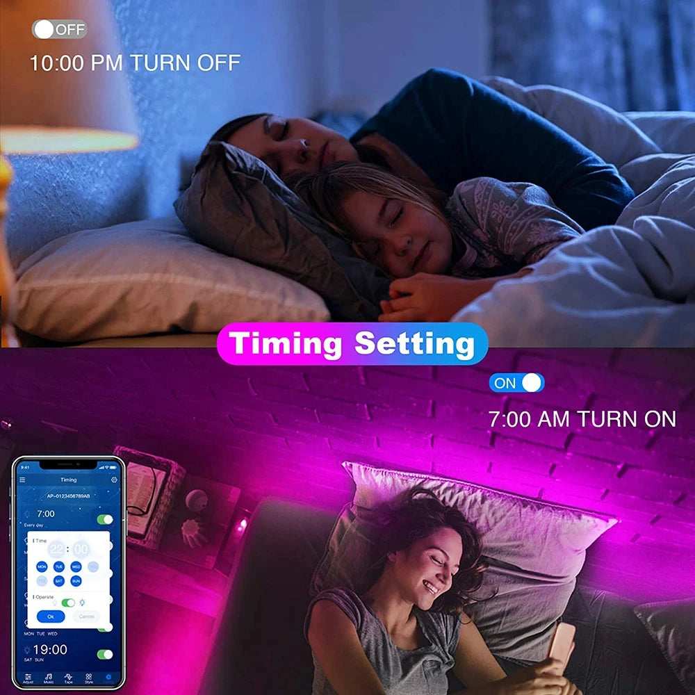Bluetooth LED Strip Lights — RGB Smart App Control for Room & TV Backlight