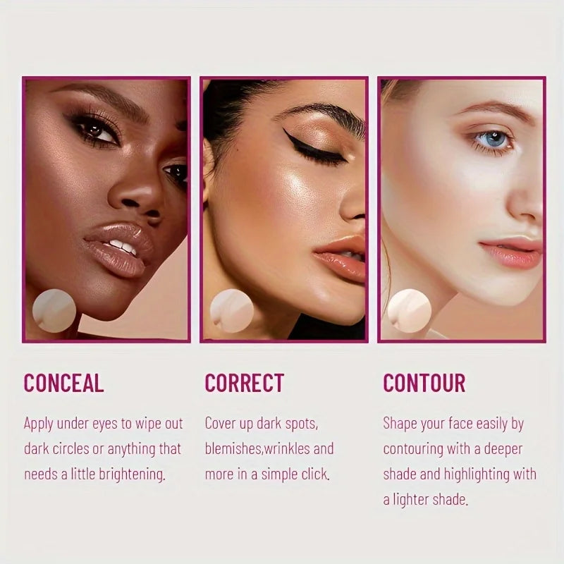 Sponge-Tip Concealer Stick — Full Coverage Liquid Foundation for Dark Circles & Blemishes