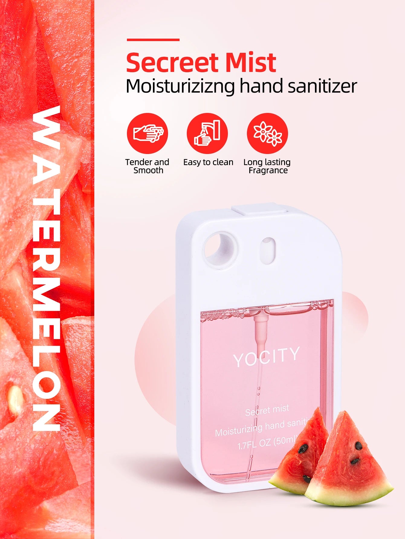 YOCITY Pocket Fragrance Spray — 50ml Aesthetic Hand Sanitizer & Air Freshener