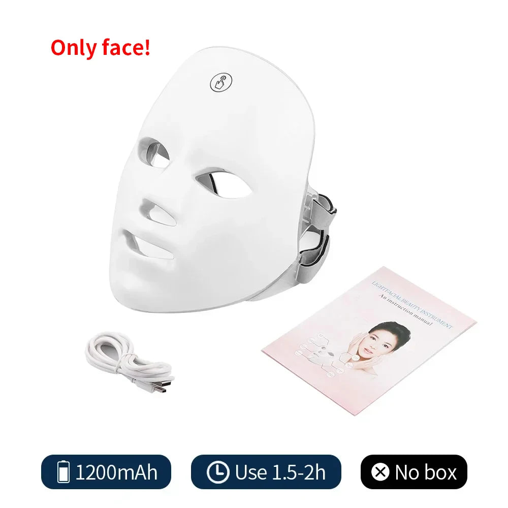 7-Color LED Light Therapy Face Mask — Wireless Photon Skin Rejuvenation & Neck Tightening