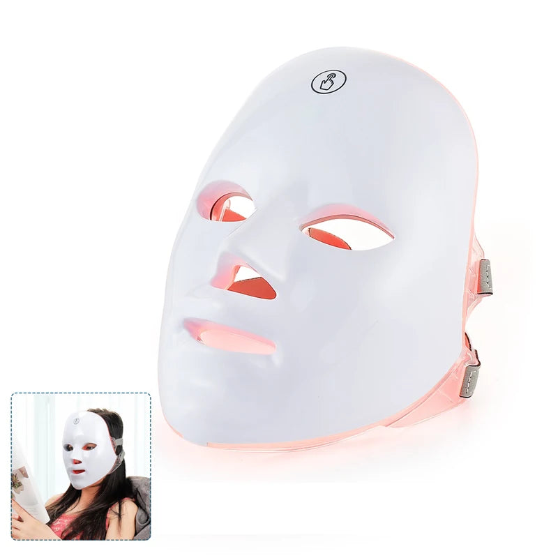 7-Color LED Light Therapy Face Mask — Wireless Photon Skin Rejuvenation & Neck Tightening