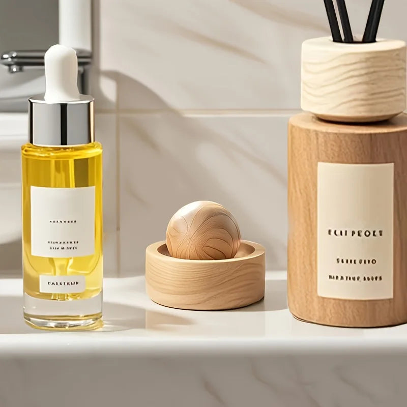 Wooden Essential Oil Diffuser Ball — Natural Car & Home Aromatherapy Decor