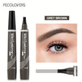 4-Fork Microblading Eyebrow Pen — Waterproof Hair Stroke Brow Tattoo Pencil