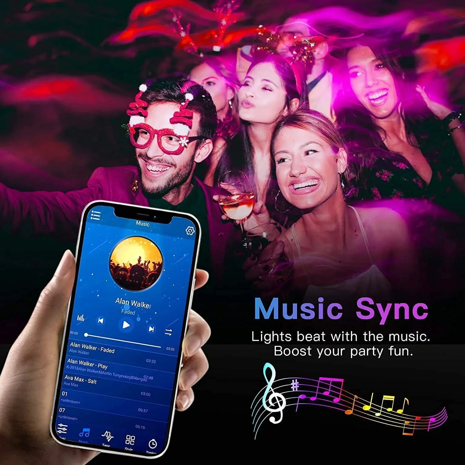Bluetooth LED Strip Lights — RGB Smart App Control for Room & TV Backlight
