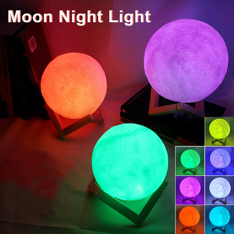 Moon Night Light — 3D LED Galaxy Lamp for Bedroom & Home Décor