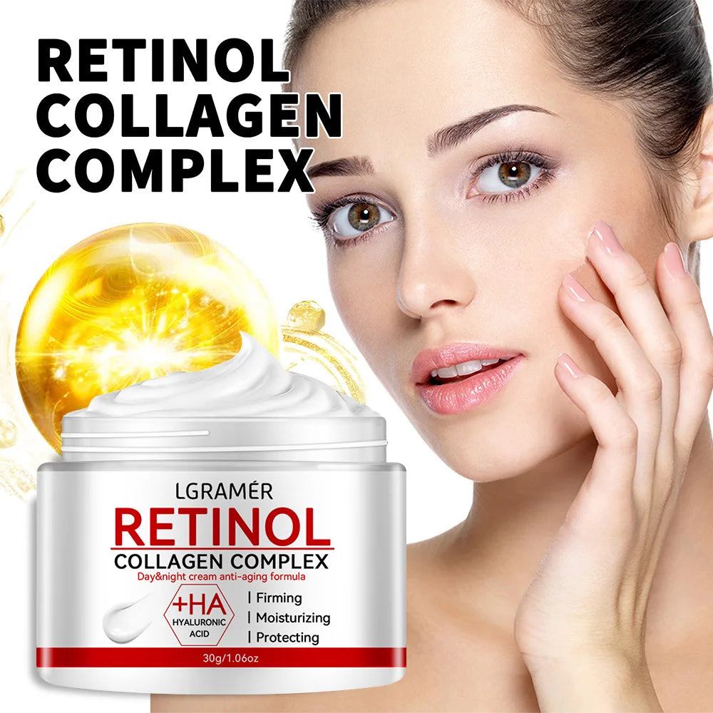 Retinol & Collagen Firming Face Cream — Anti-Wrinkle Brightening Moisturizer