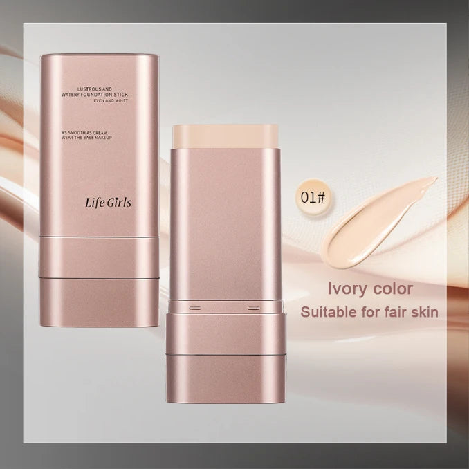 Double-Headed Foundation Stick with Brush — Full Coverage Concealer & Blender