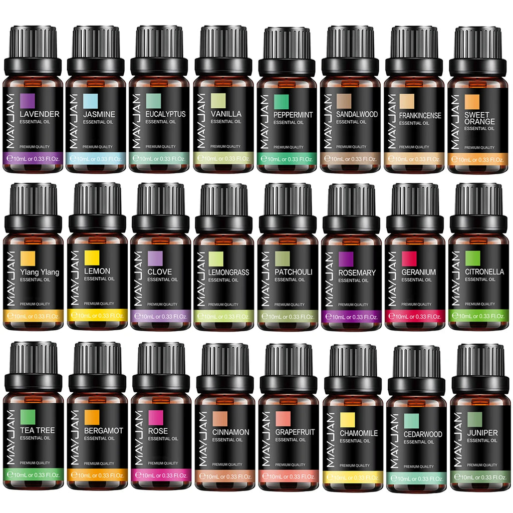 MAYJAM Pure Essential Oil — 10ml Aromatherapy Single Oils for Diffuser & DIY