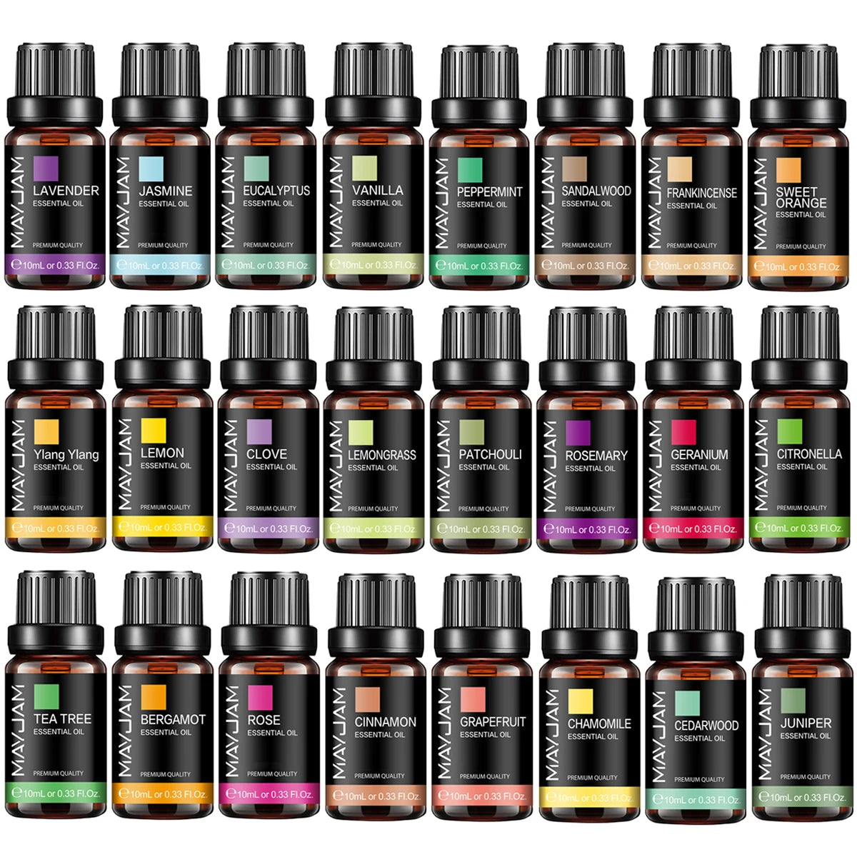 MAYJAM Pure Essential Oil — 10ml Aromatherapy Single Oils for Diffuser & DIY