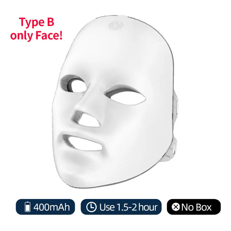 7-Color LED Light Therapy Face Mask — Wireless Photon Skin Rejuvenation & Neck Tightening