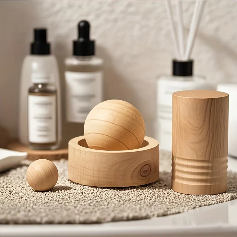 Wooden Essential Oil Diffuser Ball — Natural Car & Home Aromatherapy Decor