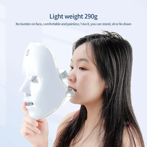 7-Color LED Light Therapy Face Mask — Wireless Photon Skin Rejuvenation & Neck Tightening