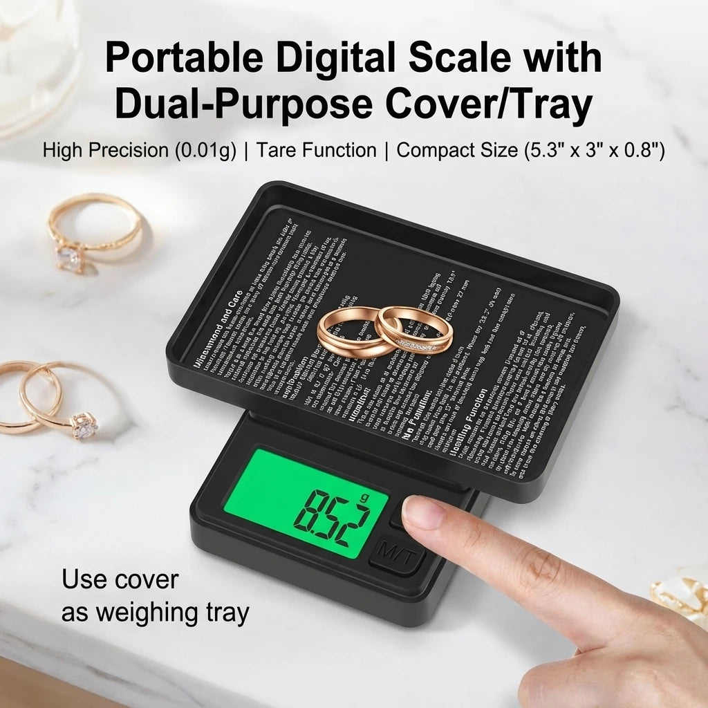 Digital Precision Pocket Scale — Backlit LCD Mini Scale for Jewelry & Food